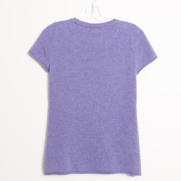 J.Crew 100% Cashmere Short Sleeve Sweater Lavander Purple - Picture 3 of 11